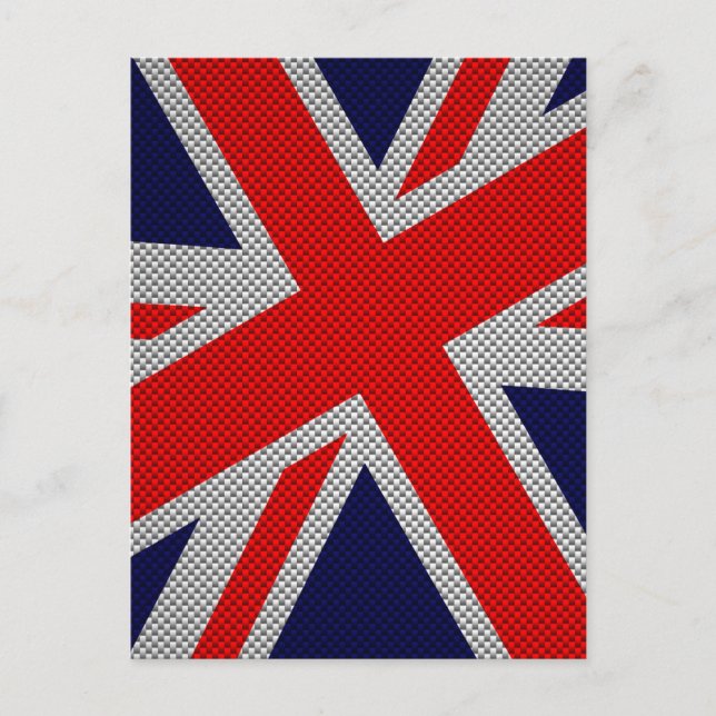 Carte Postale Union Jack moderne sur l'impression en fibre de ca (Devant)