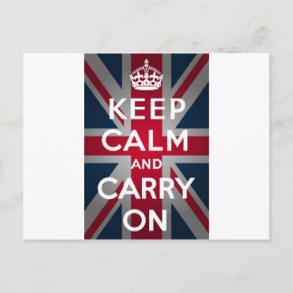 Carte Postale Union Jack Reste Calme Et Continue