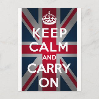 Carte Postale Union Jack Reste Calme Et Continue
