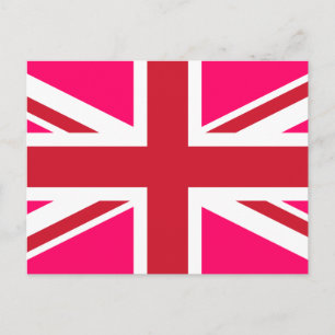 Carte Postale Union Jack rose et rouge