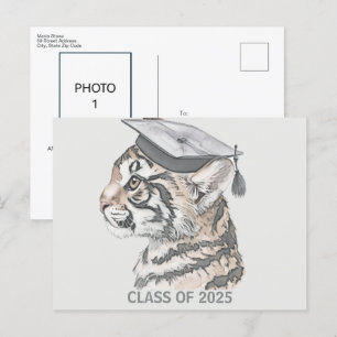Carte postale unique Faire-part de diplôme de tigr