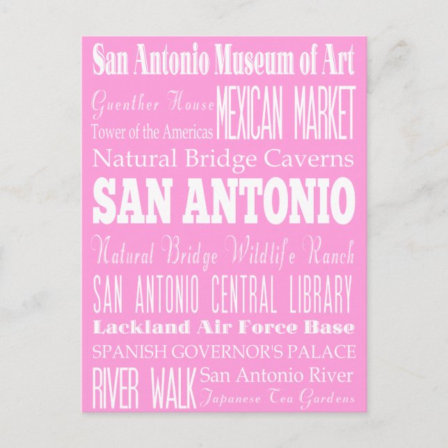 Carte Postale Unique San Antonio, Texas Idée cadeau (Devant)