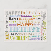 Carte postale unisexe de typographie de joyeux