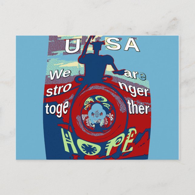 Carte Postale United in Hope : Stronger Together - USA Art Print (Devant)