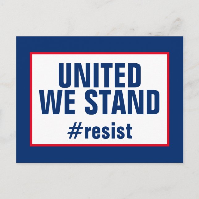 Carte Postale United We Stist Resist Rouge Blanc Bleu (Devant)