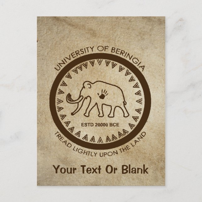 Carte Postale Université de Beringia Mammoth (Devant)