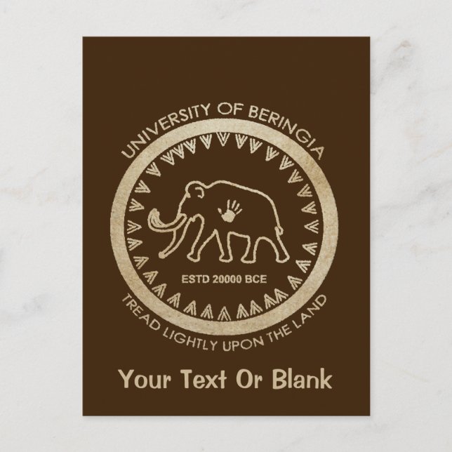 Carte Postale Université de Beringia Mammoth (Devant)
