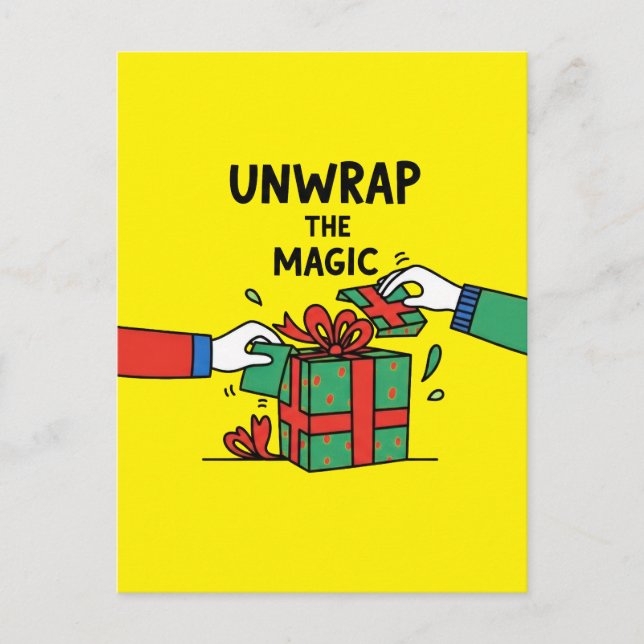 Carte Postale Unwrap the Magic Christmas Gift (Devant)