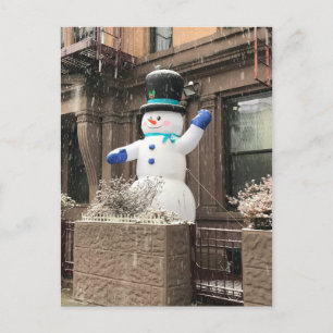 Carte Postale Upper West Snowman New York City NYC Snow