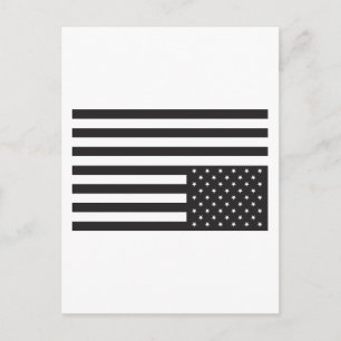 Carte Postale Upside Down American Flag en noir.