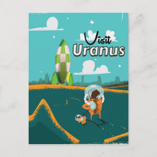 Carte Postale Uranus Caricature vintage Travel Poster
