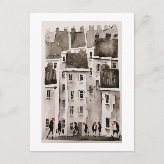 Carte postale Urban Dwellers Watercolor Art 2 (Devant)