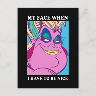 Carte Postale Ursula   Mon visage quand je dois être gentil