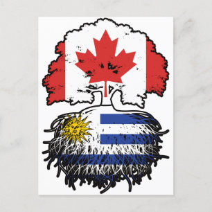 Carte Postale Uruguay drapeau uruguayen canadien des racines d'a