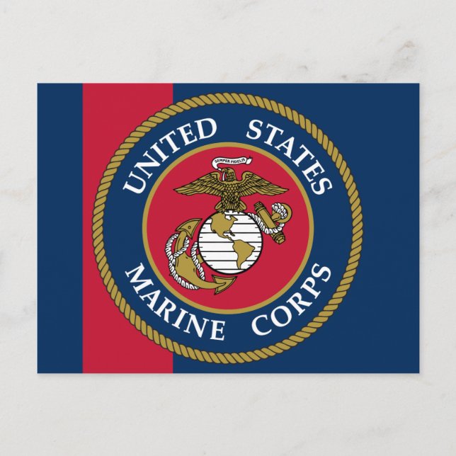 Carte Postale US Marine Corps - Bleu (Devant)