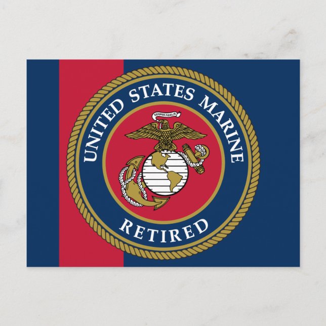 Carte Postale US Marine Corps - Retraité Blue (Devant)