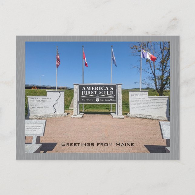 Carte Postale US Route 1 Le premier kilomètre de l'Amérique (Devant)