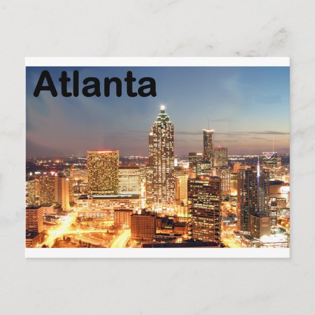 Carte Postale USA atlanta Downtown at night (St.K) (Devant)
