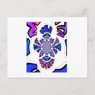 Carte Postale USA Celebration : Lovely Fun Text Dynamic Art