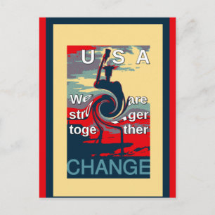 Carte Postale USA Change : Un design uni plus fort