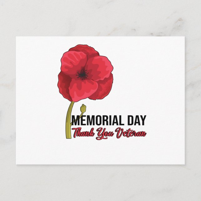 Carte Postale USA Coquelicot Coquelicot Journéemémorialdelamémoi (Devant)