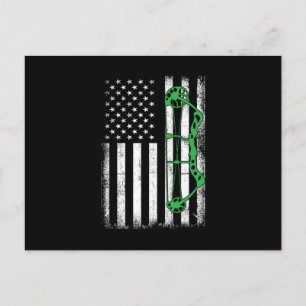 Carte Postale USA Flag Arrow Bow Archery Bowman Shooting Archer 