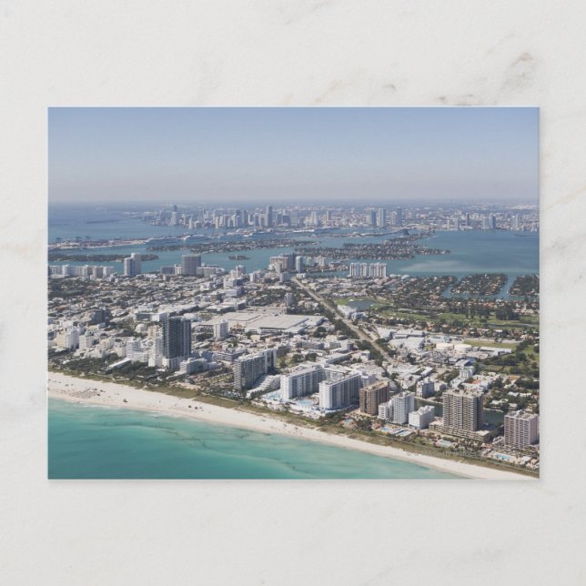 Carte Postale USA, Floride, Miami, Cityscape avec plage 3 (Devant)