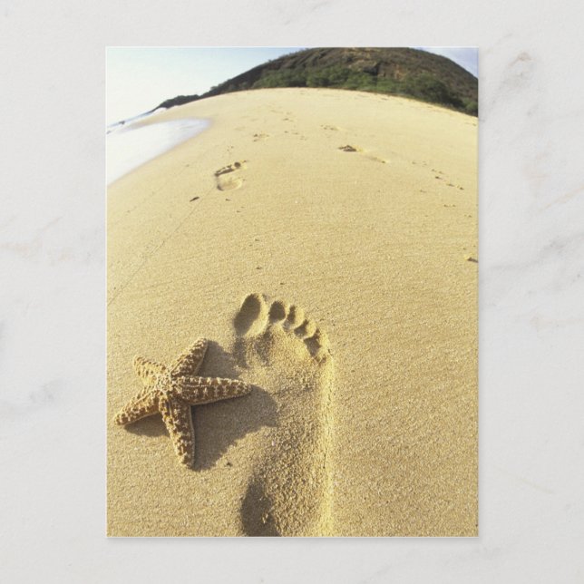 Carte Postale USA, Hawaii, Maui, Makena Beach, Footprint et (Devant)