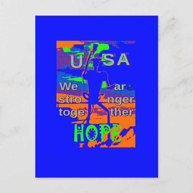 Carte Postale USA Hillary Hope Nous Sommes Forts Ensemble (Devant)