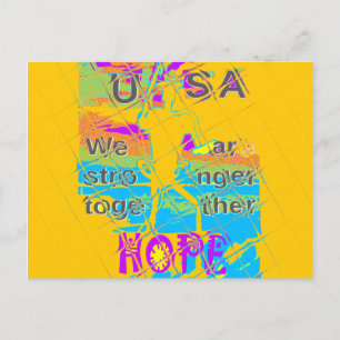 Carte Postale USA Hope : Conception texturée colorée