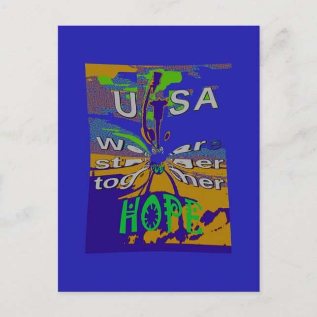 Carte Postale USA Hope Message Art (Devant)