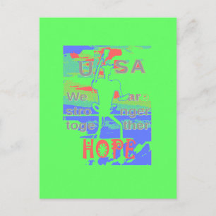 Carte Postale USA Hope : Neon Lemon & Orange Art