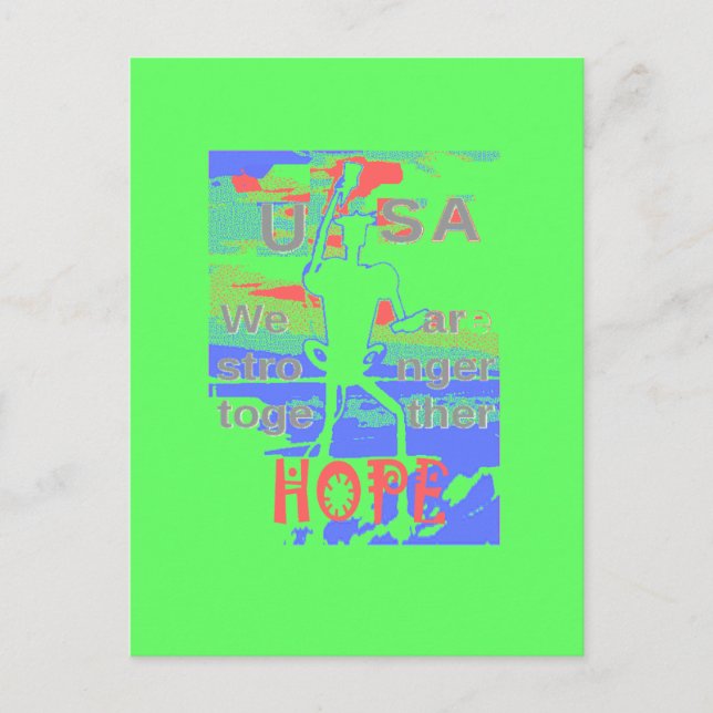 Carte Postale USA Hope : Neon Lemon & Orange Art (Devant)