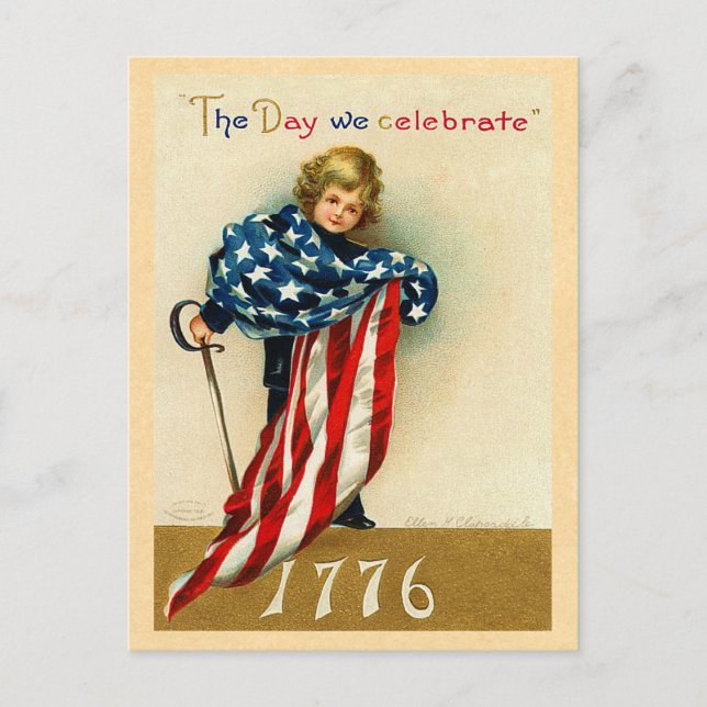 Carte Postale USA Juillet 4 Postcard (Devant)