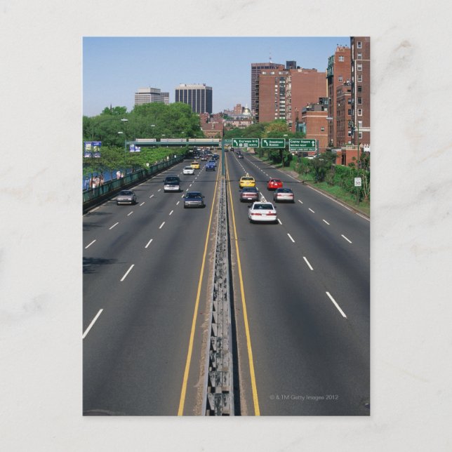 Carte Postale USA, Massachusetts, Boston, trafic sur Storrow (Devant)