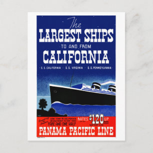 Carte Postale USA New York Californie Poster vintage restauré