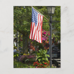 Carte Postale USA, New York, Lewiston. drapeau américain attaché