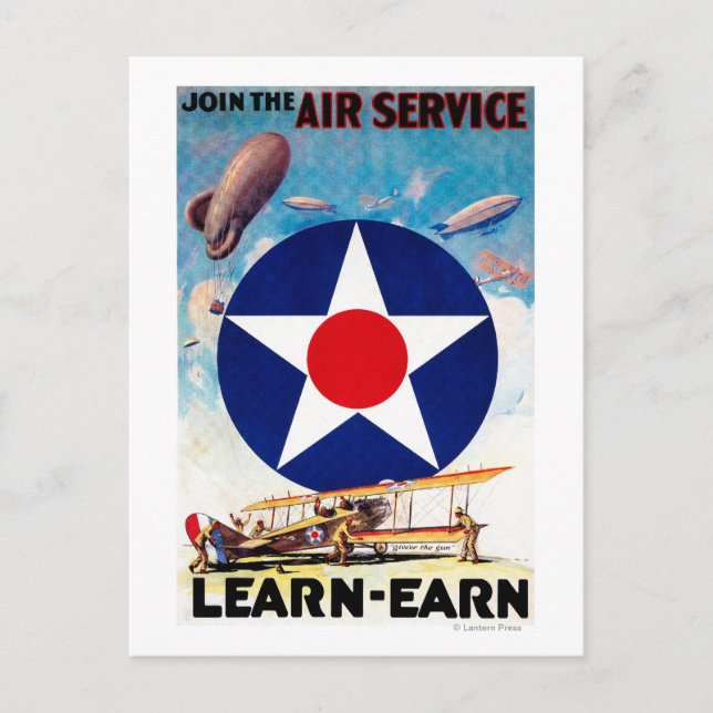 Carte Postale USA - Rejoignez le service aérien Learn-Earn (Devant)