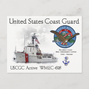 Carte Postale USCGC Active WMEC-618 Découpe d'endurance moyenne