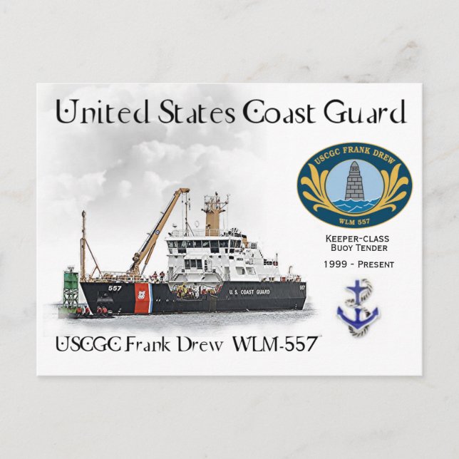 Carte Postale USCGC Frank Drew WLM-557 Buoy Tender (Devant)