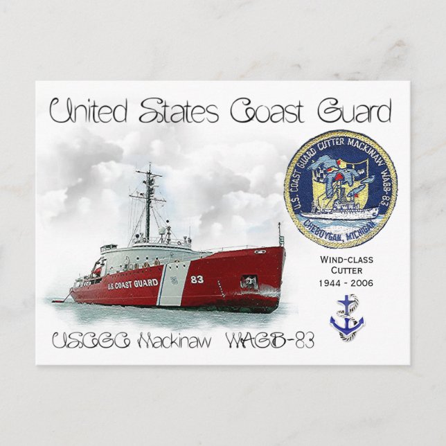 CARTE POSTALE USCGC MACKINAW WAGB-83 ICEBREAKER (Devant)