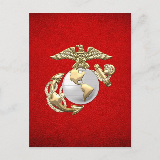 Carte Postale USMC Eagle, Globe & Ancre (EGA) [3D] (Devant)