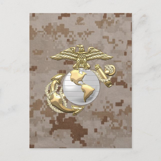 Carte Postale USMC Eagle, Globe & Ancre (EGA) [3D] (Devant)