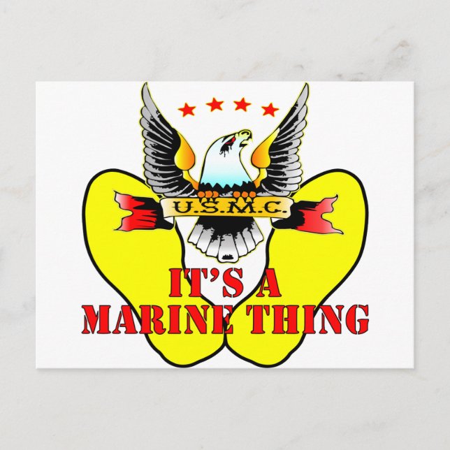 Carte Postale USMC empreintes jaunes C'est une chose de Marine (Devant)
