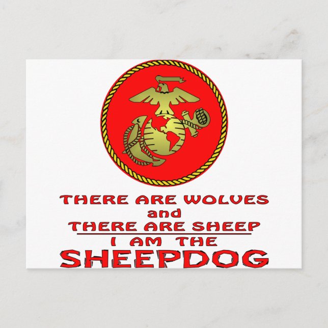 Carte Postale USMC Il Y A Des Loups Et Des Moutons (Devant)