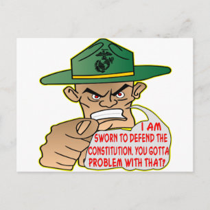Carte Postale USMC Je suis juré de défendre la constitution