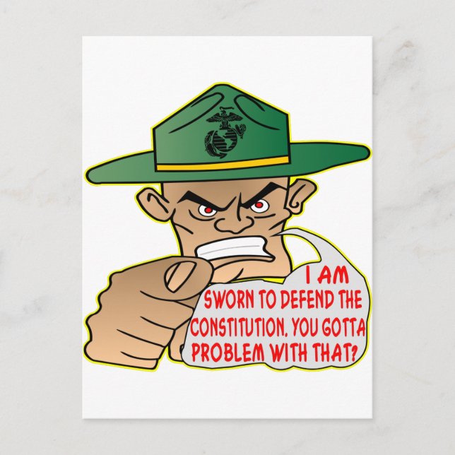 Carte Postale USMC Je suis juré de défendre la constitution (Devant)