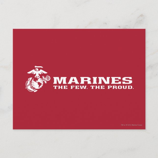 Carte Postale USMC Les rares Logo Fiers - Blanc (Devant)