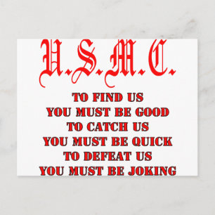 Carte Postale USMC pour nous attraper ou nous vaincre