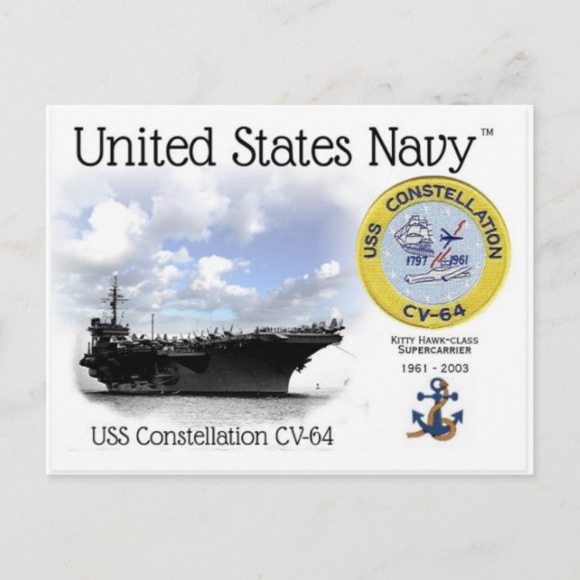 Carte Postale USS CONSTELLATION CV-64 AIRCRAFT Postcard (Devant)